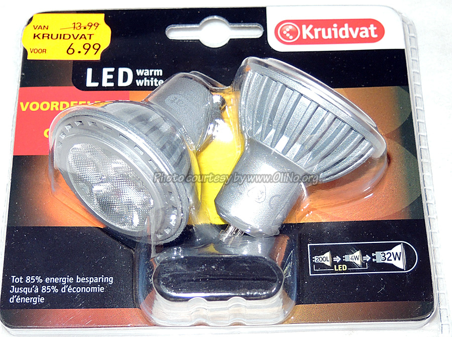 Nieuwe aankomst werkzaamheid faillissement Kruidvat – GU10 ledlamp 4W - Lampmetingen| OliNo