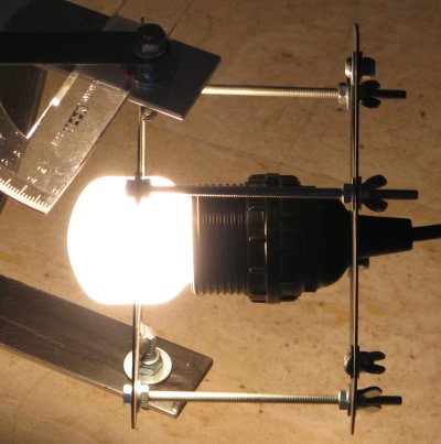 Afstelling van softdomelamp Plaatje van softdomelampafstelling